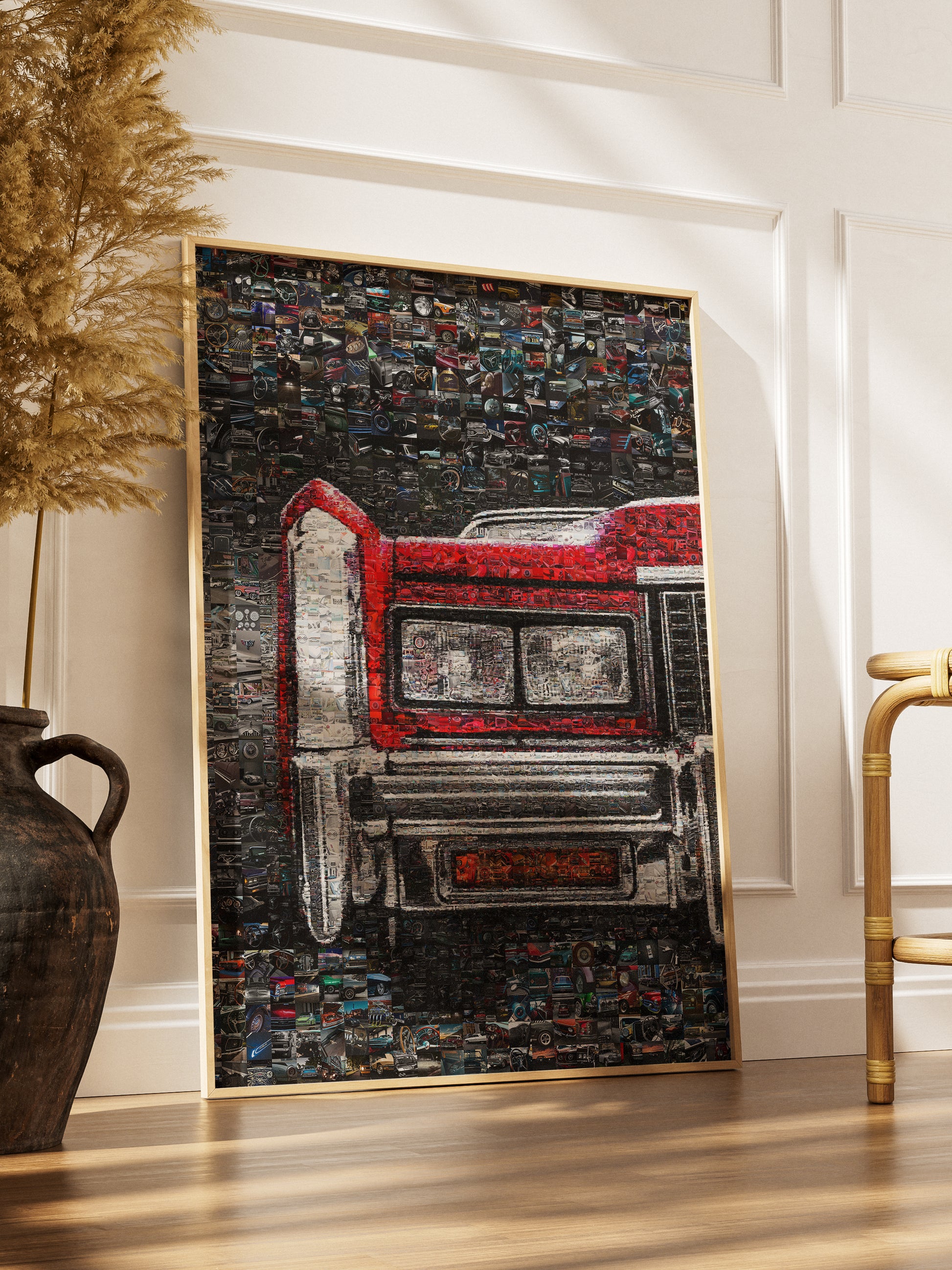 Vibrant Mosaic Art of Classic Cars | Unique Automotive Wall Decor for Car Enthusiasts AtelierMosaics