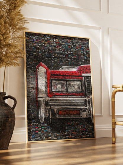 Vibrant Mosaic Art of Classic Cars | Unique Automotive Wall Decor for Car Enthusiasts AtelierMosaics