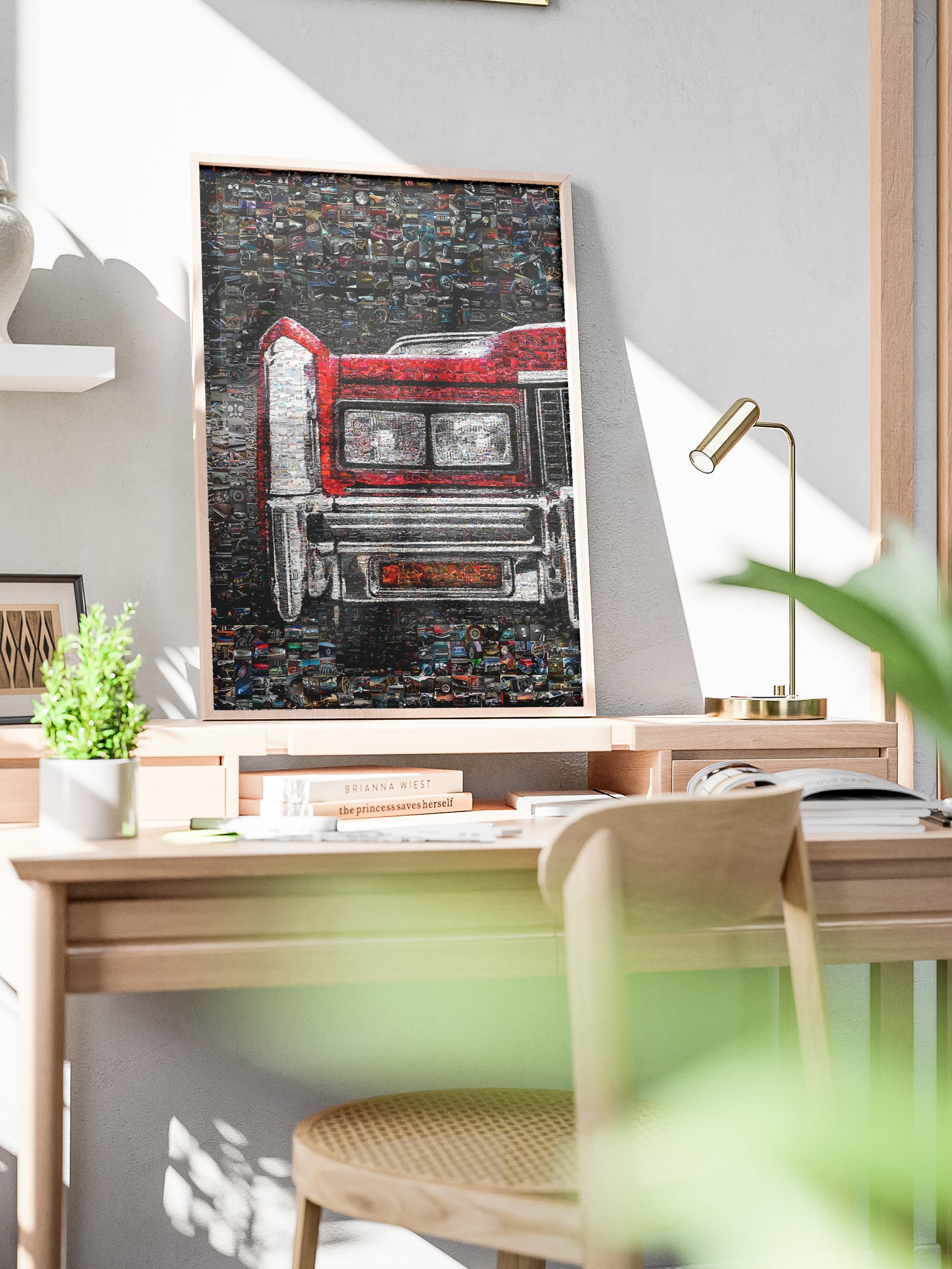 Vibrant Mosaic Art of Classic Cars | Unique Automotive Wall Decor for Car Enthusiasts AtelierMosaics