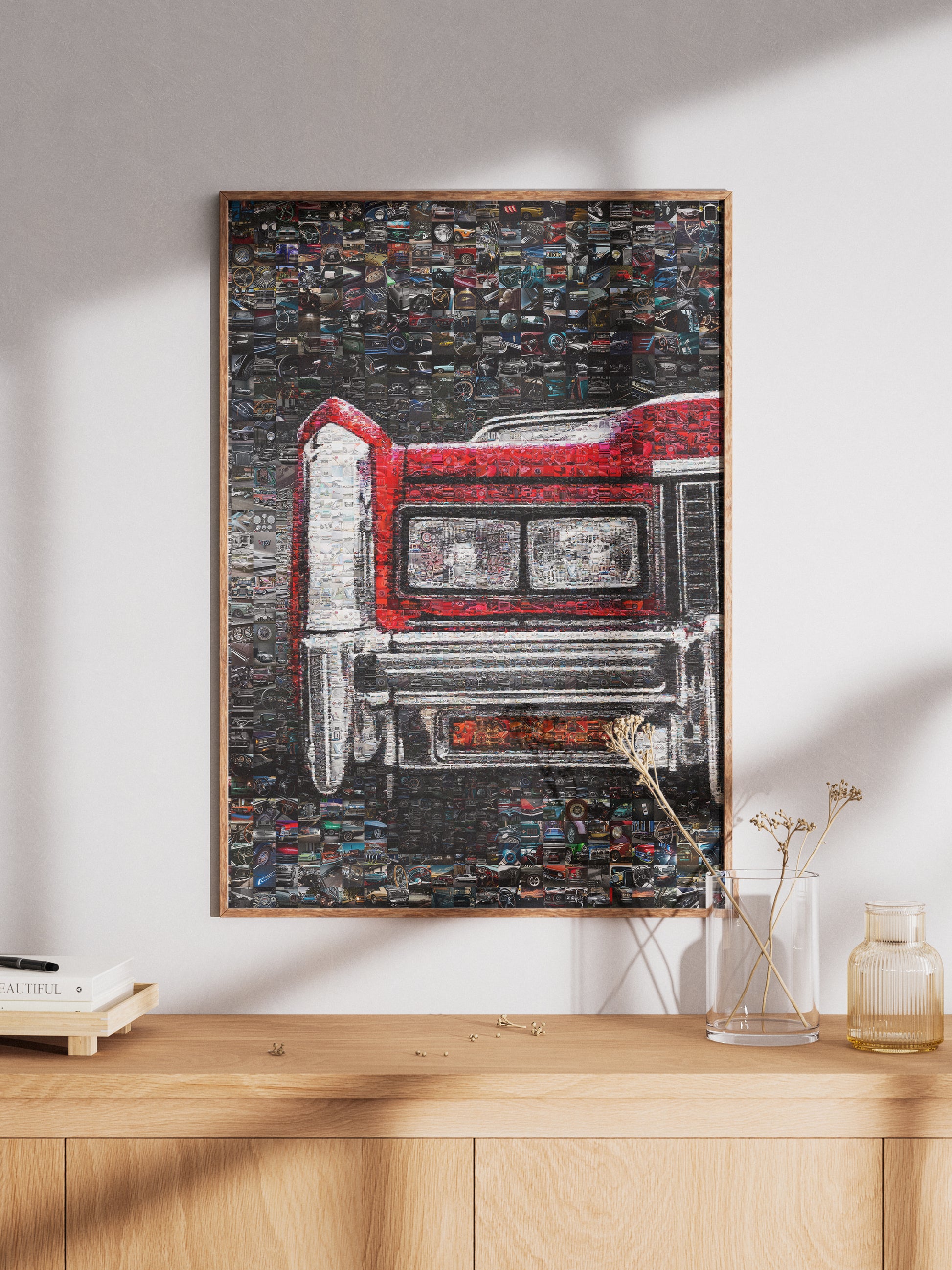 Vibrant Mosaic Art of Classic Cars | Unique Automotive Wall Decor for Car Enthusiasts AtelierMosaics