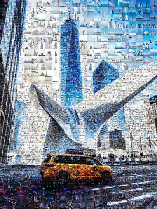 Stunning NYC Mosaic Artwork - Captivating Cityscape with Iconic Landmarks & Vibrant Colors AtelierMosaics