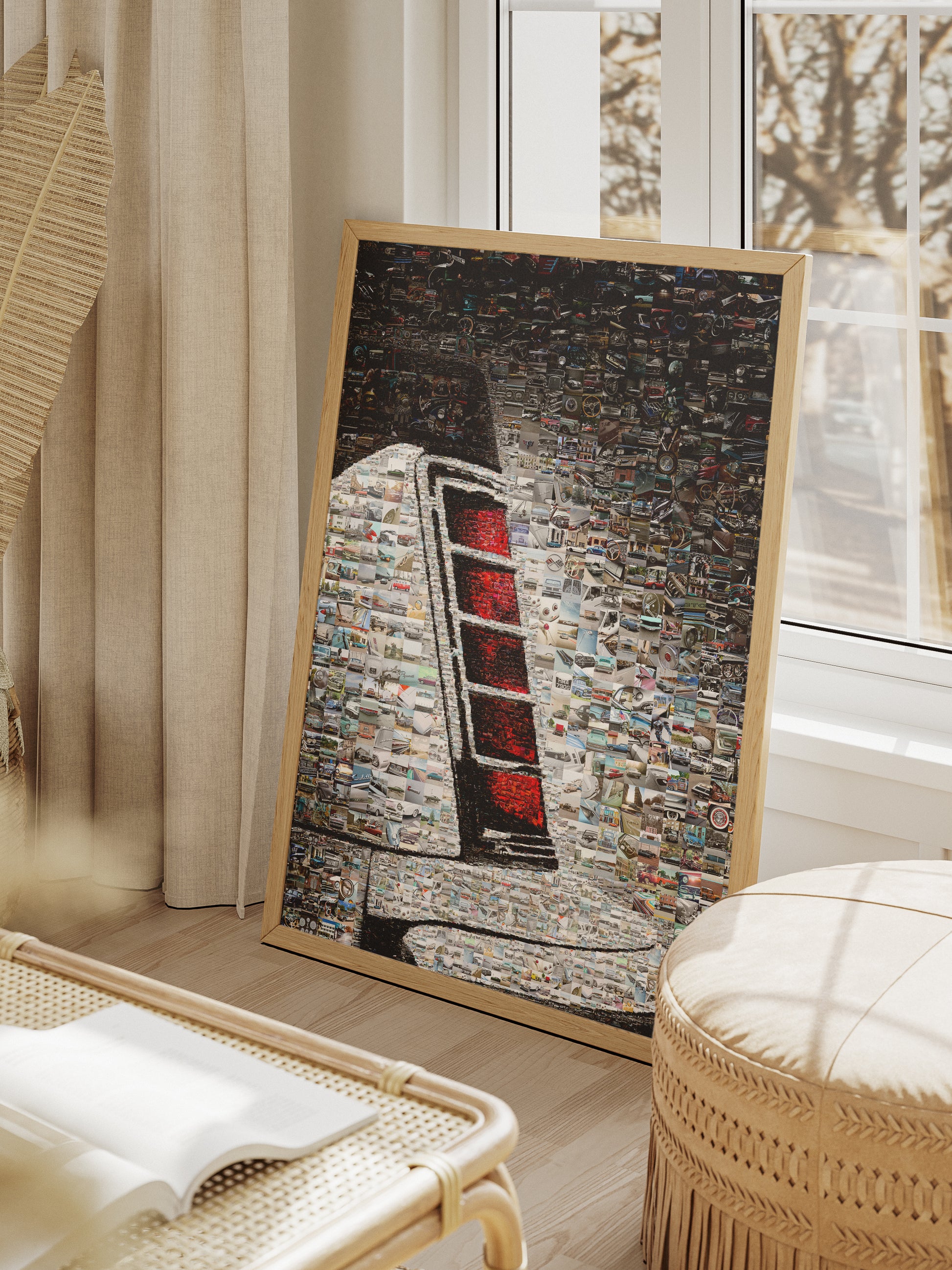 Stunning Automotive Mosaic Art - Unique Vintage Car Collage for Car Lovers and Art Enthusiasts AtelierMosaics