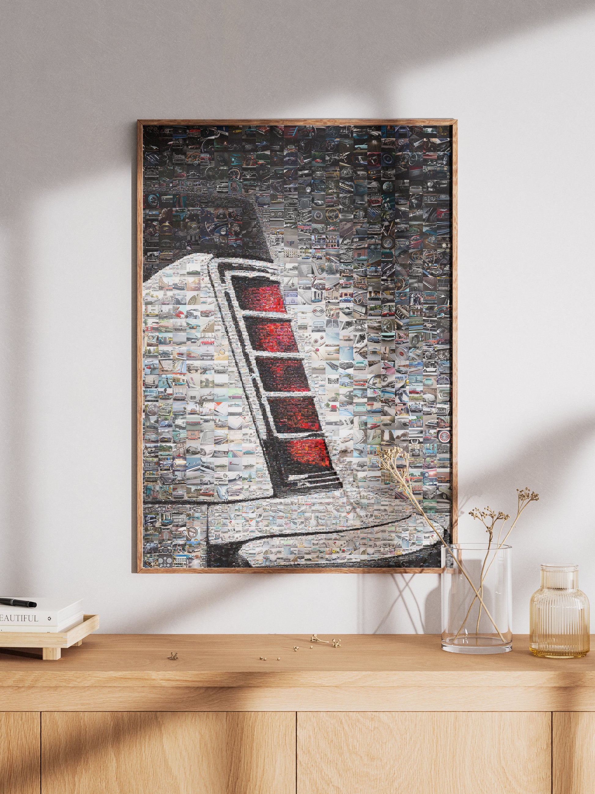 Stunning Automotive Mosaic Art - Unique Vintage Car Collage for Car Lovers and Art Enthusiasts AtelierMosaics