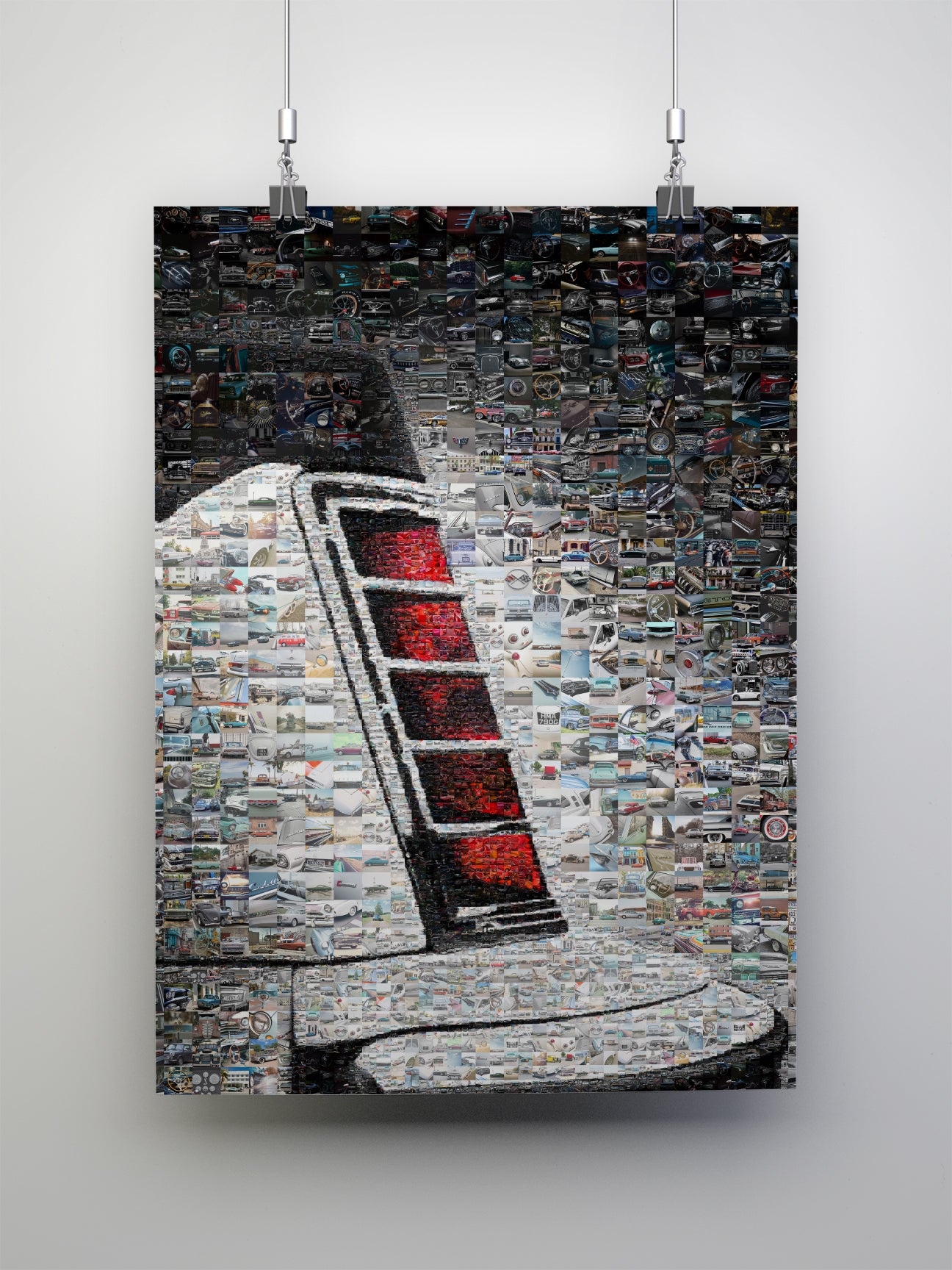 Stunning Automotive Mosaic Art - Unique Vintage Car Collage for Car Lovers and Art Enthusiasts AtelierMosaics