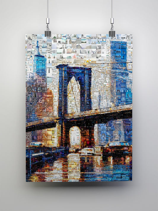 Stunning Brooklyn Bridge Mosaic Art - Unique Cityscape Décor for Home & Office