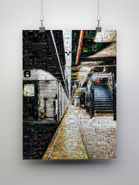Stunning Mosaic Artwork: Urban Journey Through Iconic Landmarks and Cityscapes