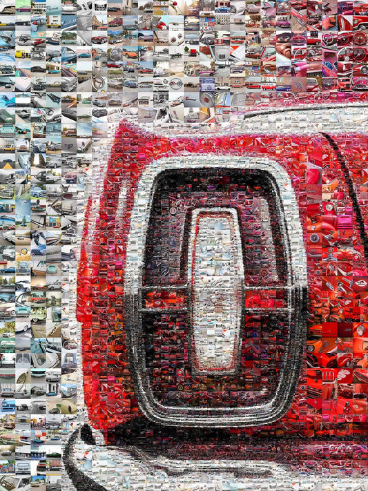 Stunning Car-Themed Mosaic Artwork - Perfect for Auto Enthusiasts and Modern Decor AtelierMosaics