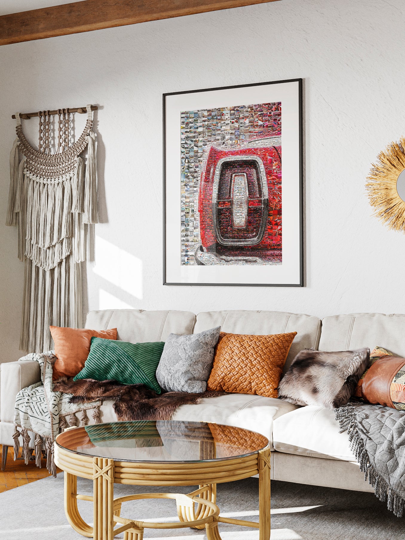 Stunning Car-Themed Mosaic Artwork - Perfect for Auto Enthusiasts and Modern Decor AtelierMosaics