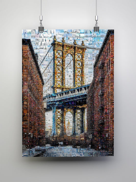 Stunning Brooklyn Bridge Mosaic Art - Unique Wall Decor for Home & Office