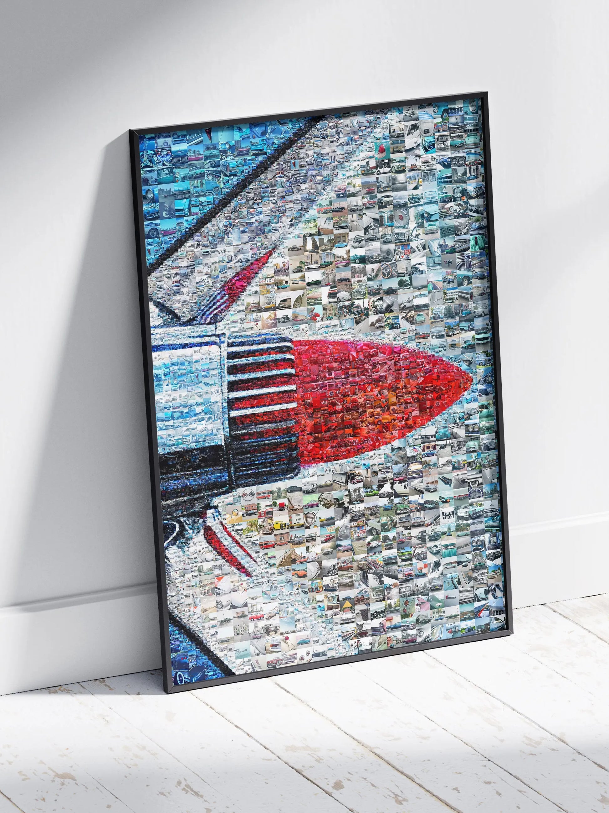 Stunning Mosaic Artwork Featuring a Retro Rocket Design - Perfect for Car Enthusiasts and Art Lovers AtelierMosaics