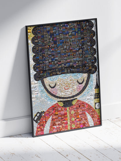 Vibrant London Mosaic Artwork - Iconic British Guard & Cityscape Collage AtelierMosaics