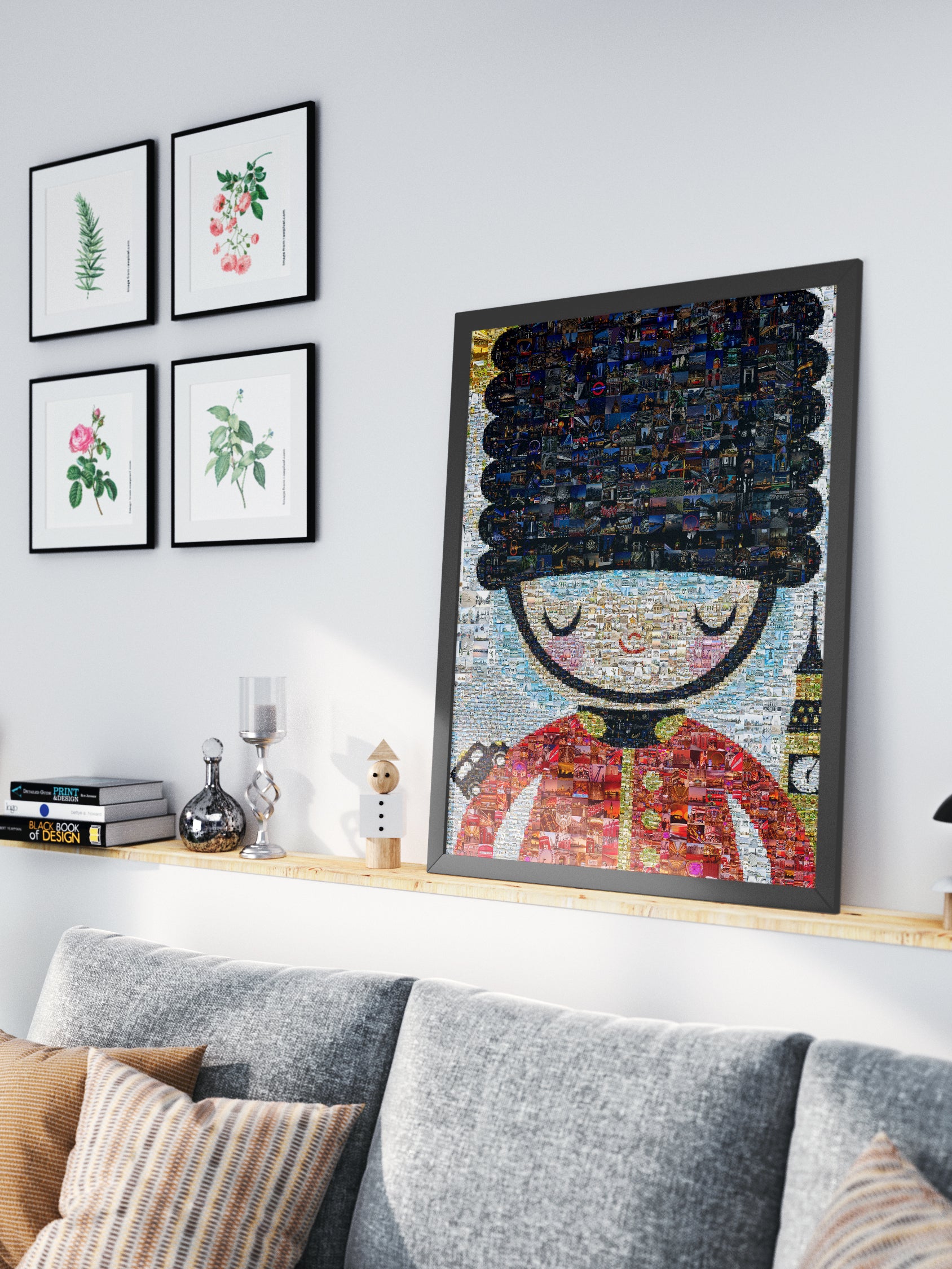 Vibrant London Mosaic Artwork - Iconic British Guard & Cityscape Collage AtelierMosaics