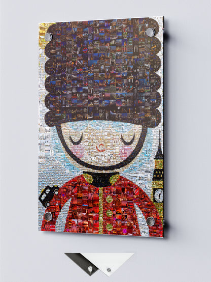 Vibrant London Mosaic Artwork - Iconic British Guard & Cityscape Collage AtelierMosaics