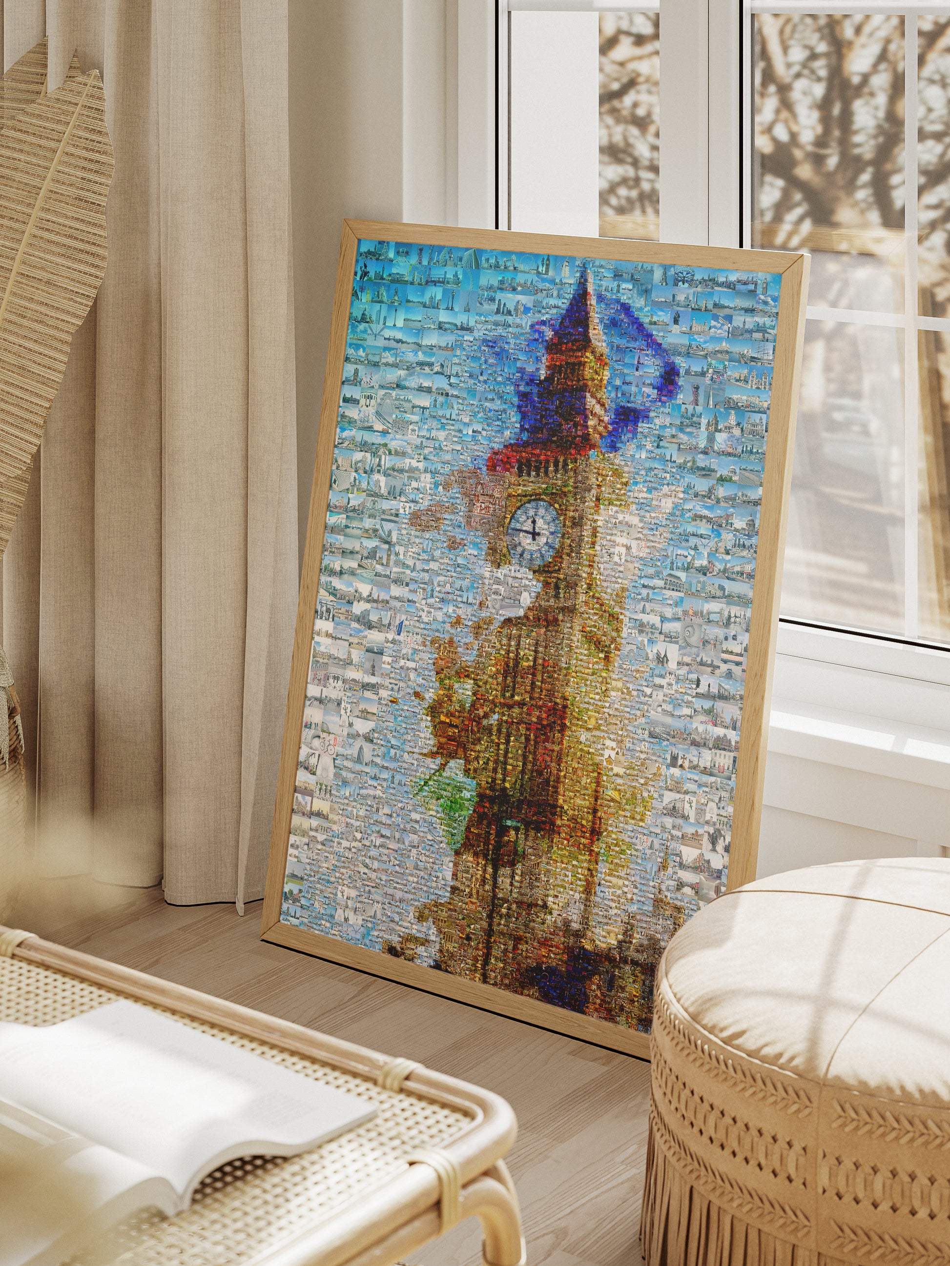 Stunning London Mosaic Artwork Featuring Iconic Big Ben - Perfect Wall Decor for Home and Office AtelierMosaics