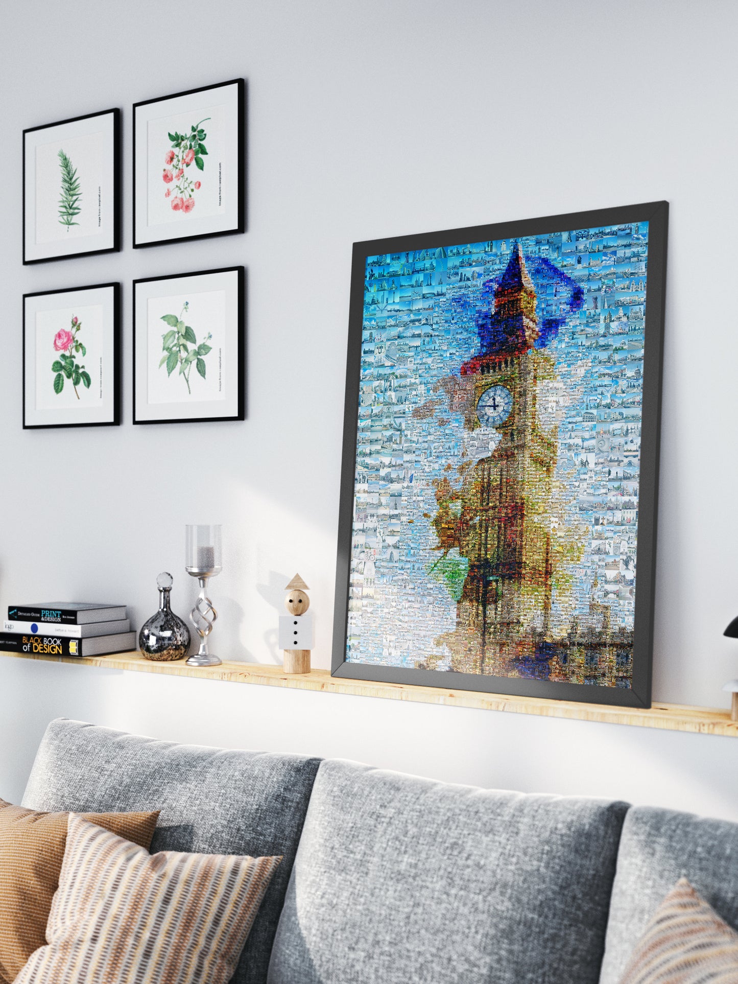 Stunning London Mosaic Artwork Featuring Iconic Big Ben - Perfect Wall Decor for Home and Office AtelierMosaics