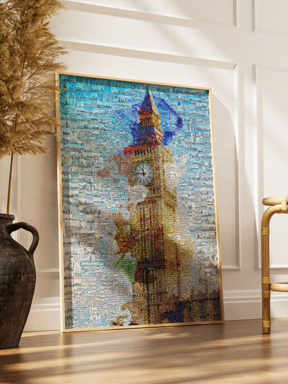 Stunning London Mosaic Artwork Featuring Iconic Big Ben - Perfect Wall Decor for Home and Office AtelierMosaics