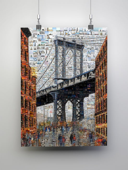 Stunning Brooklyn Bridge Mosaic Art - Unique Wall Décor for Home & Office | Perfect Gift Idea