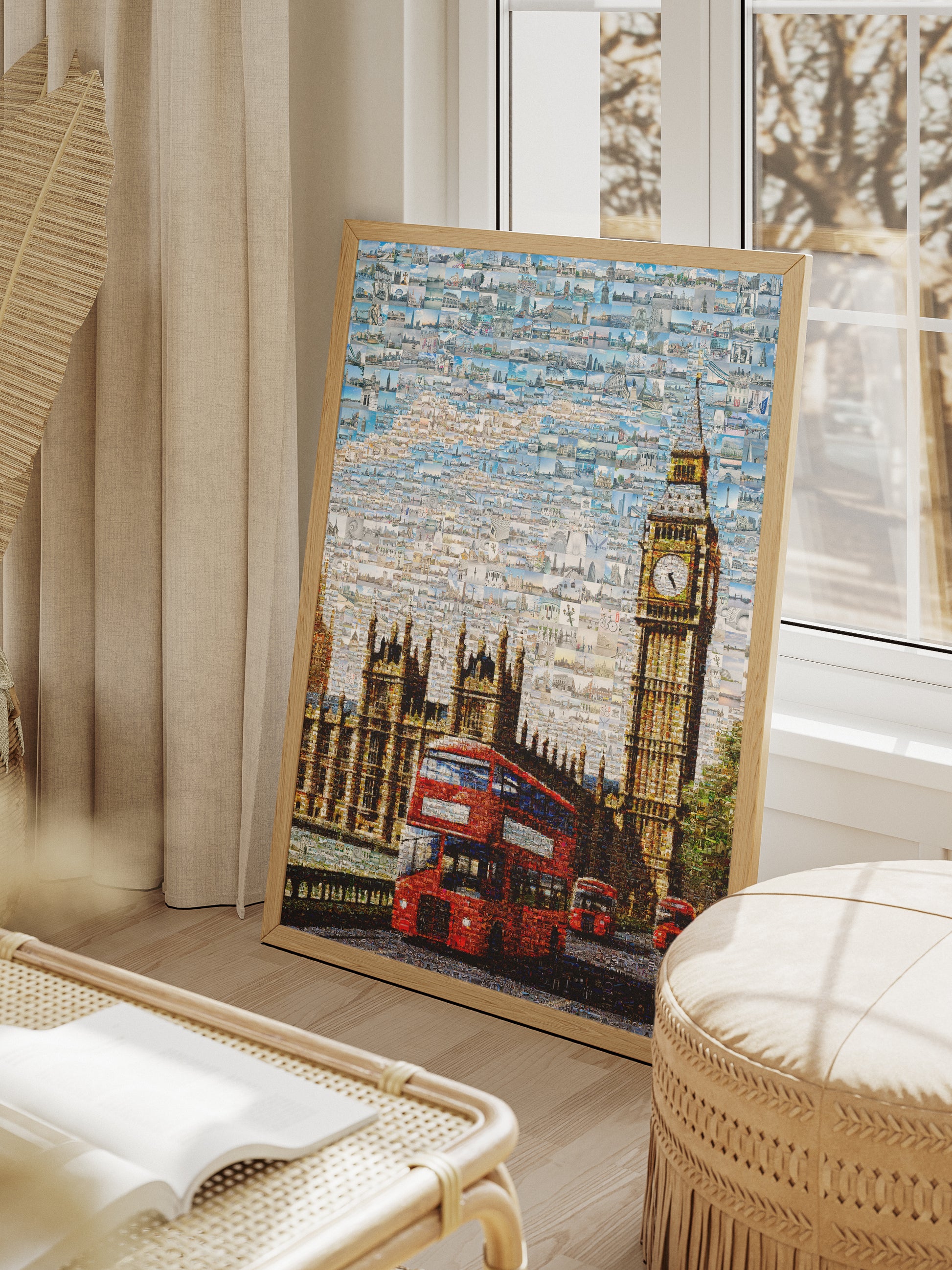 Stunning London Mosaic Artwork Featuring Iconic Landmarks and Red Buses AtelierMosaics