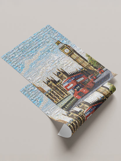 Stunning London Mosaic Artwork Featuring Iconic Landmarks and Red Buses AtelierMosaics