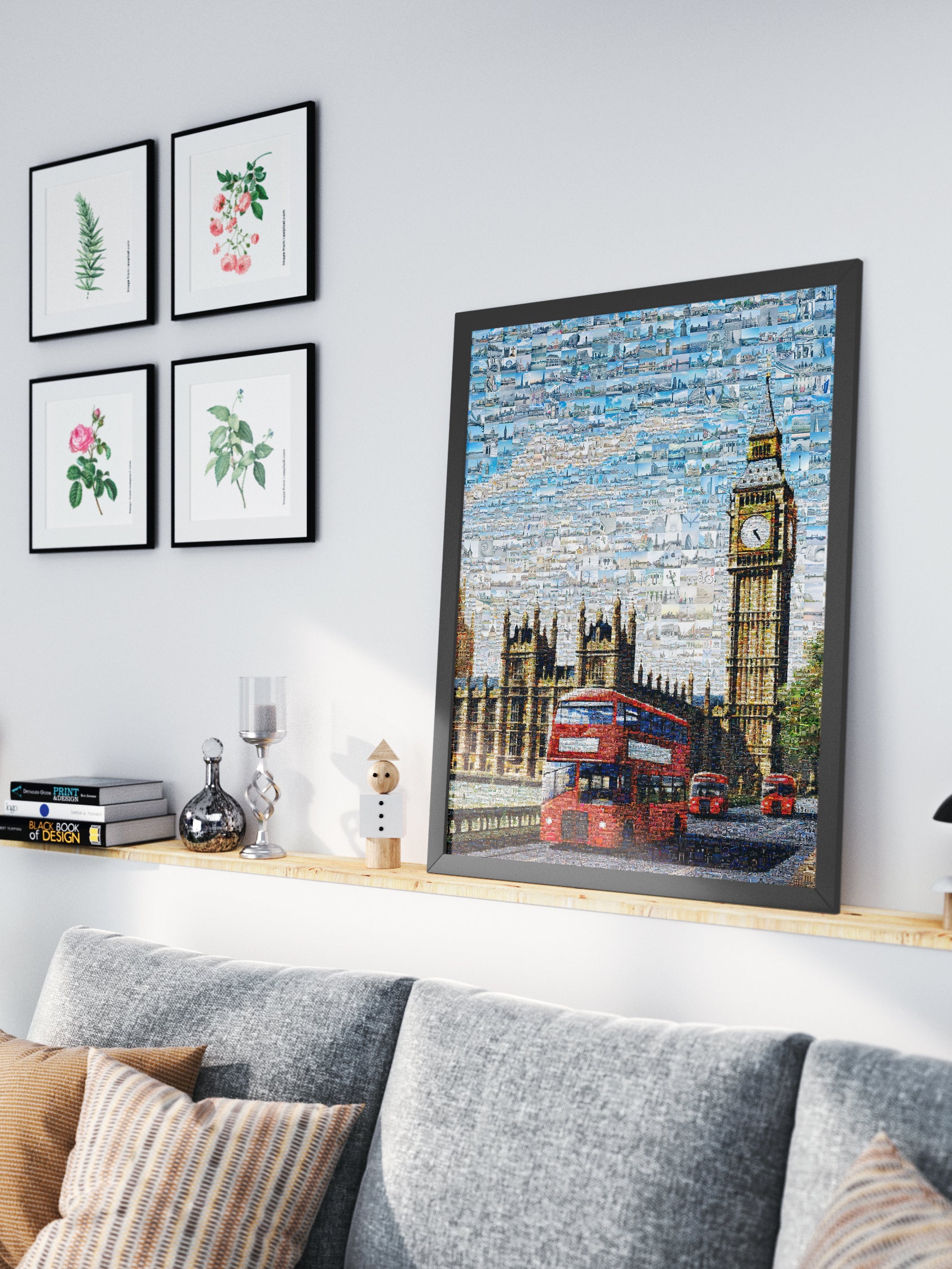 Stunning London Mosaic Artwork Featuring Iconic Landmarks and Red Buses AtelierMosaics