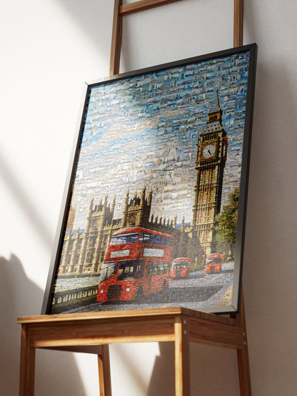 Stunning London Mosaic Artwork Featuring Iconic Landmarks and Red Buses AtelierMosaics