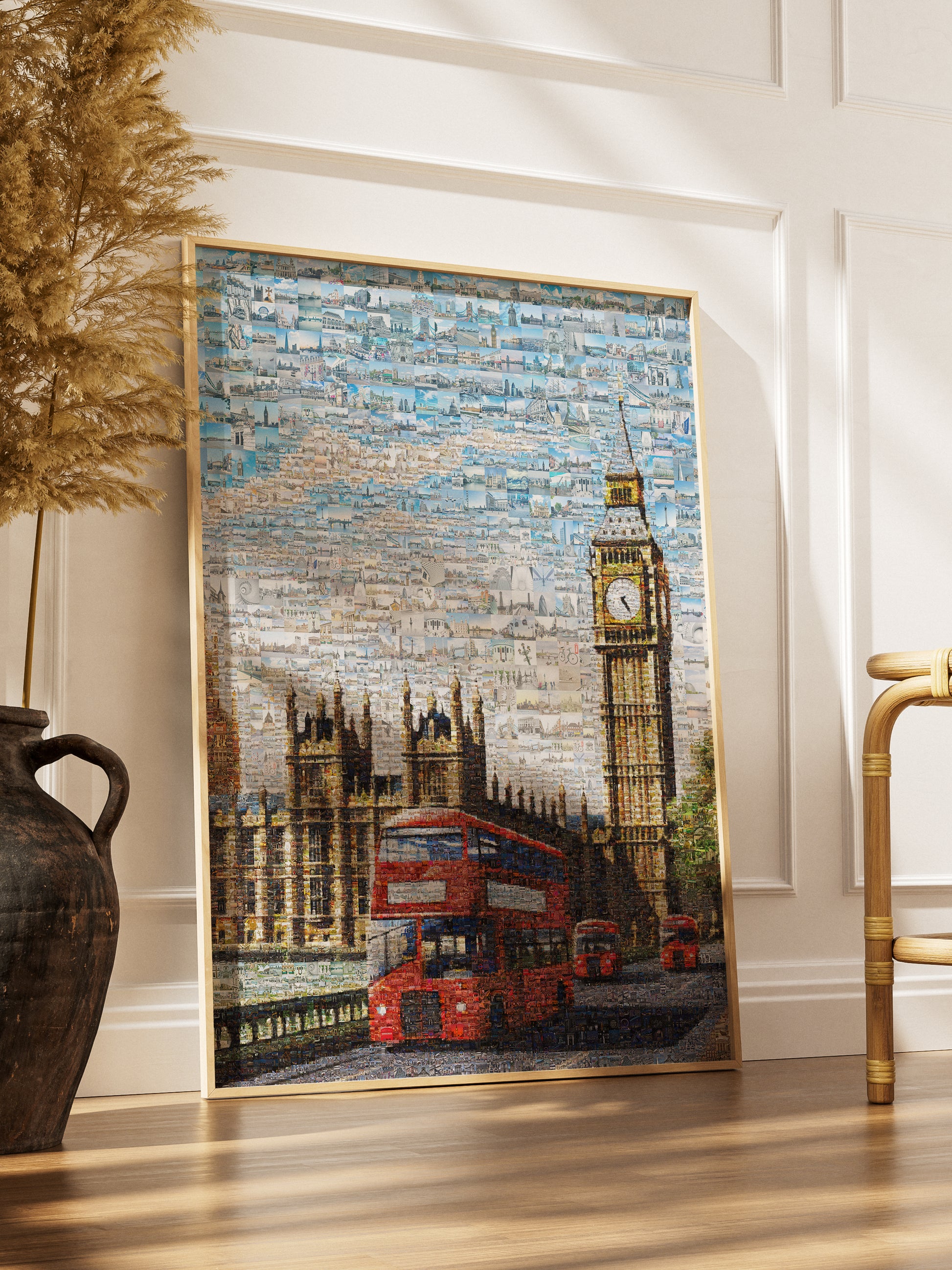 Stunning London Mosaic Artwork Featuring Iconic Landmarks and Red Buses AtelierMosaics
