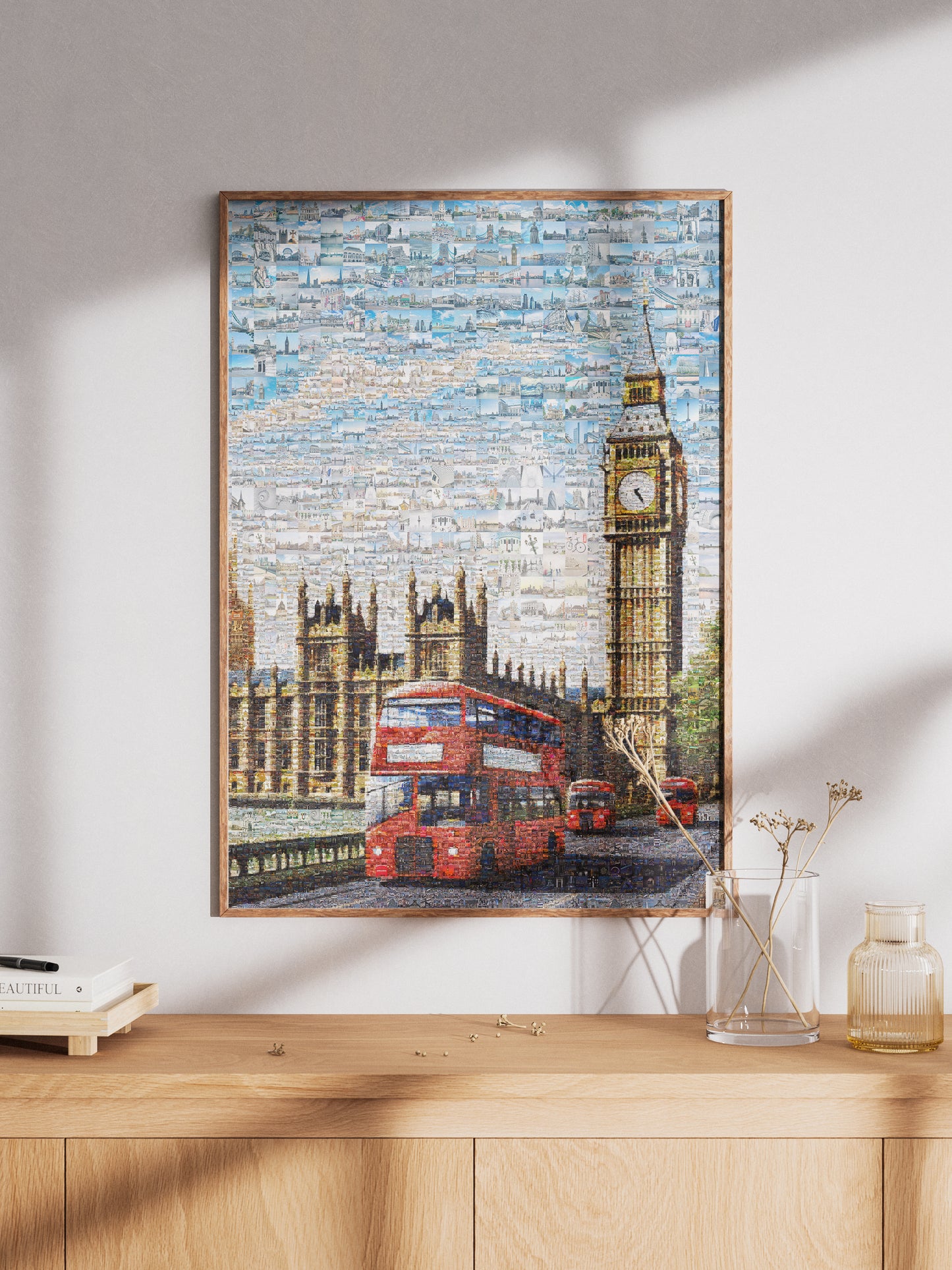 Stunning London Mosaic Artwork Featuring Iconic Landmarks and Red Buses AtelierMosaics