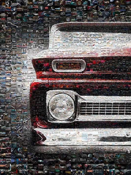 Vintage Car Mosaic Artwork - Unique Wall Decor for Auto Enthusiasts and Collectors AtelierMosaics