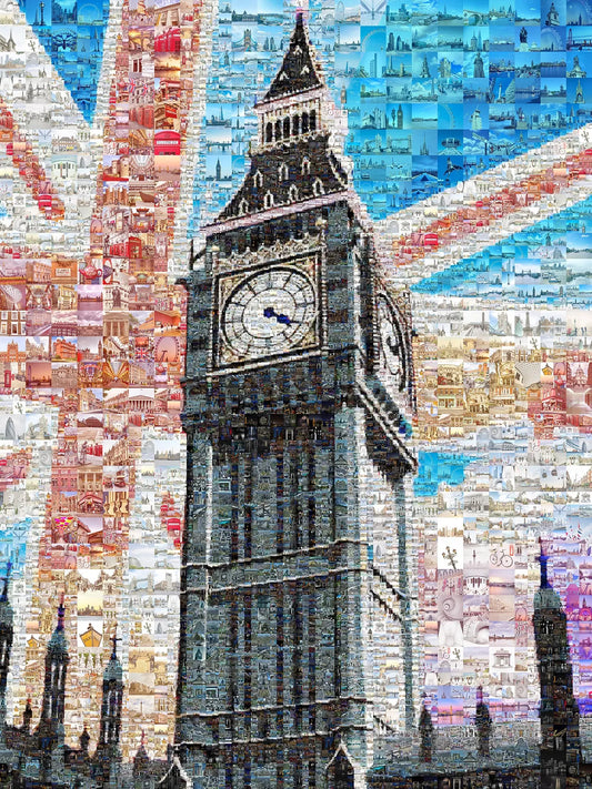 Stunning London Mosaic Art Featuring Big Ben and Union Jack - Perfect Wall Decor AtelierMosaics