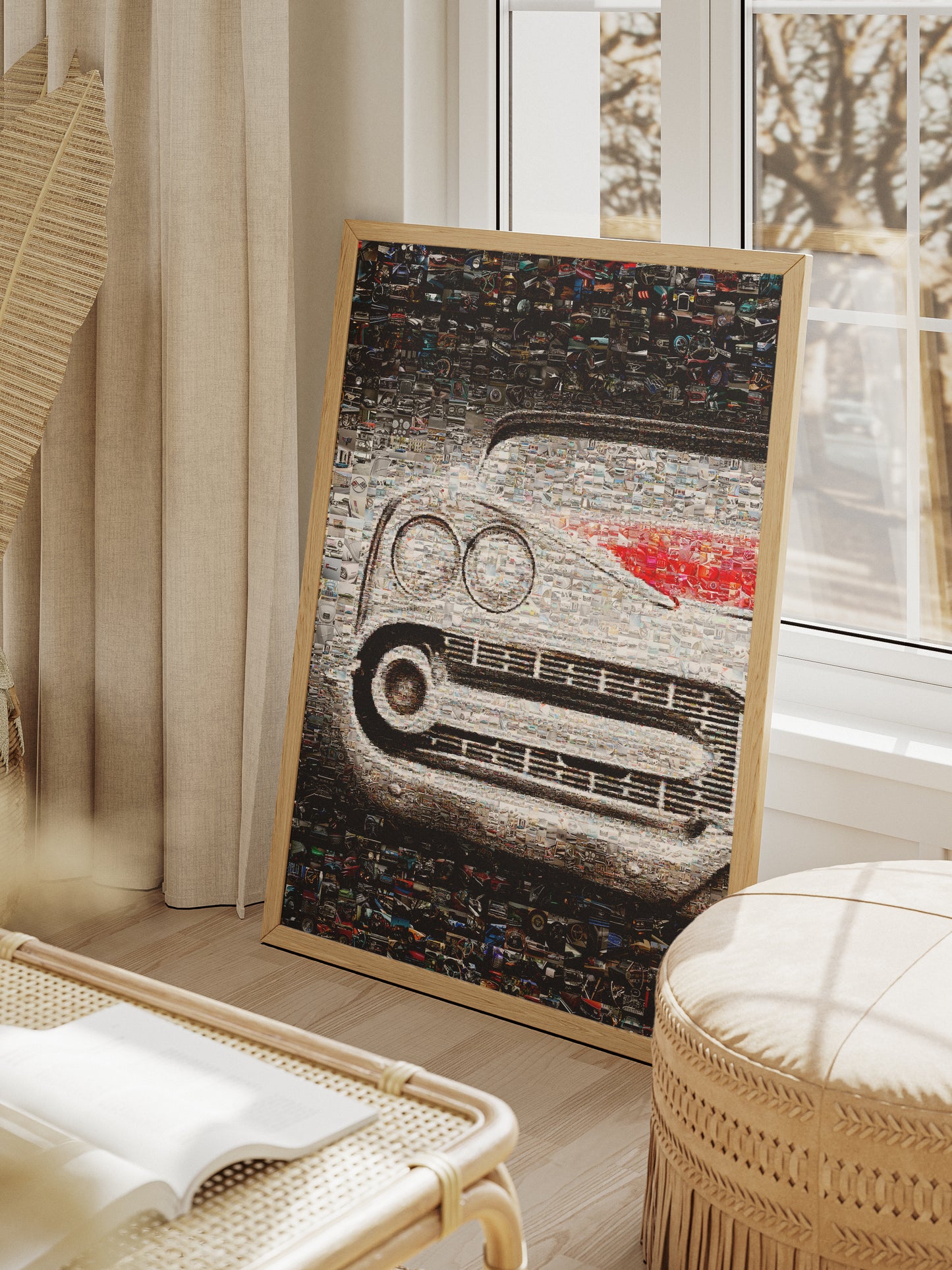 Vintage Car Mosaic Artwork - Unique Collage of Classic Automotive Treasures for Car Enthusiasts AtelierMosaics