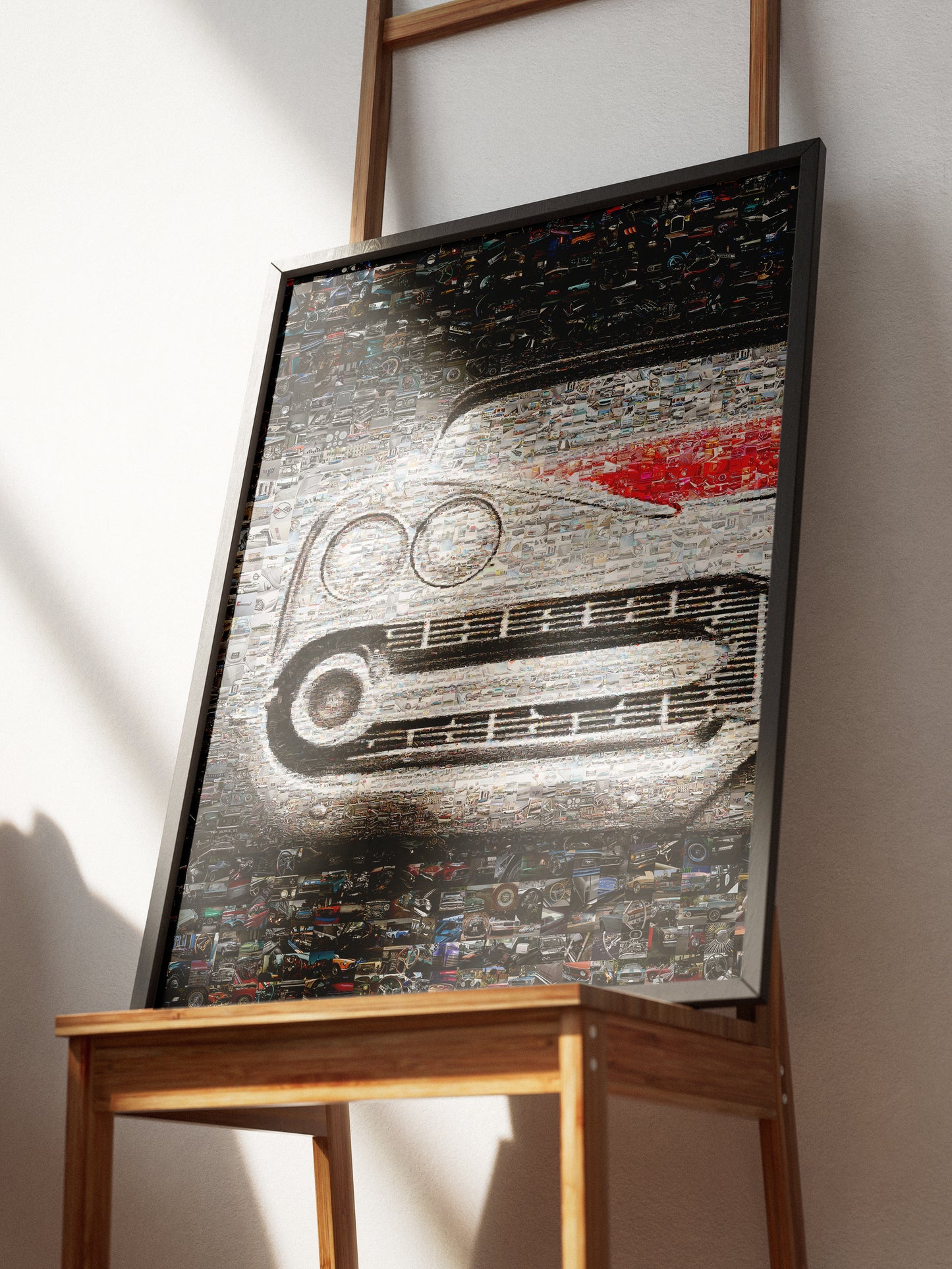 Vintage Car Mosaic Artwork - Unique Collage of Classic Automotive Treasures for Car Enthusiasts AtelierMosaics