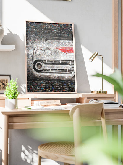 Vintage Car Mosaic Artwork - Unique Collage of Classic Automotive Treasures for Car Enthusiasts AtelierMosaics