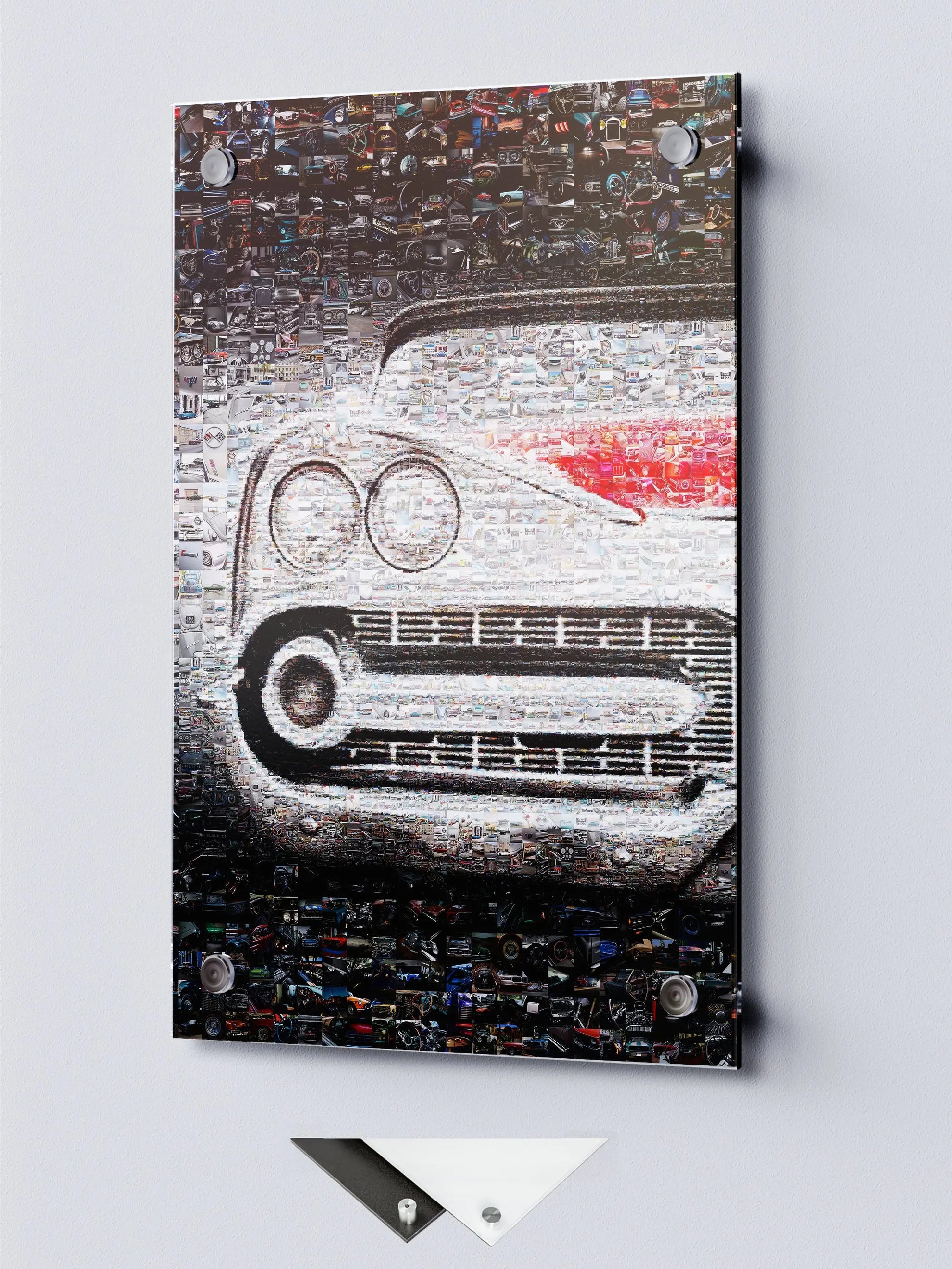 Vintage Car Mosaic Artwork - Unique Collage of Classic Automotive Treasures for Car Enthusiasts AtelierMosaics