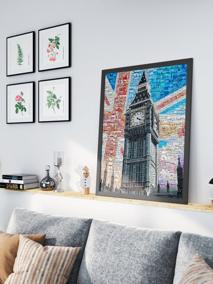 Stunning London Mosaic Art Featuring Big Ben and Union Jack - Perfect Wall Decor AtelierMosaics