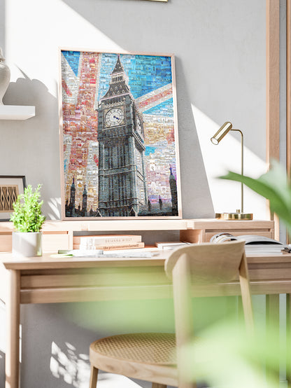 Stunning London Mosaic Art Featuring Big Ben and Union Jack - Perfect Wall Decor AtelierMosaics