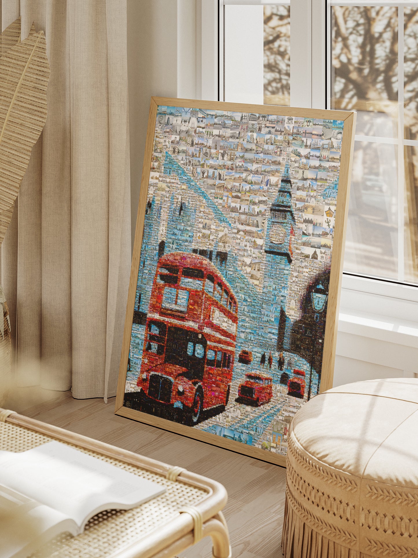 Stunning London Mosaic Art: Iconic Red Bus & Landmark Collage for Home Decor AtelierMosaics