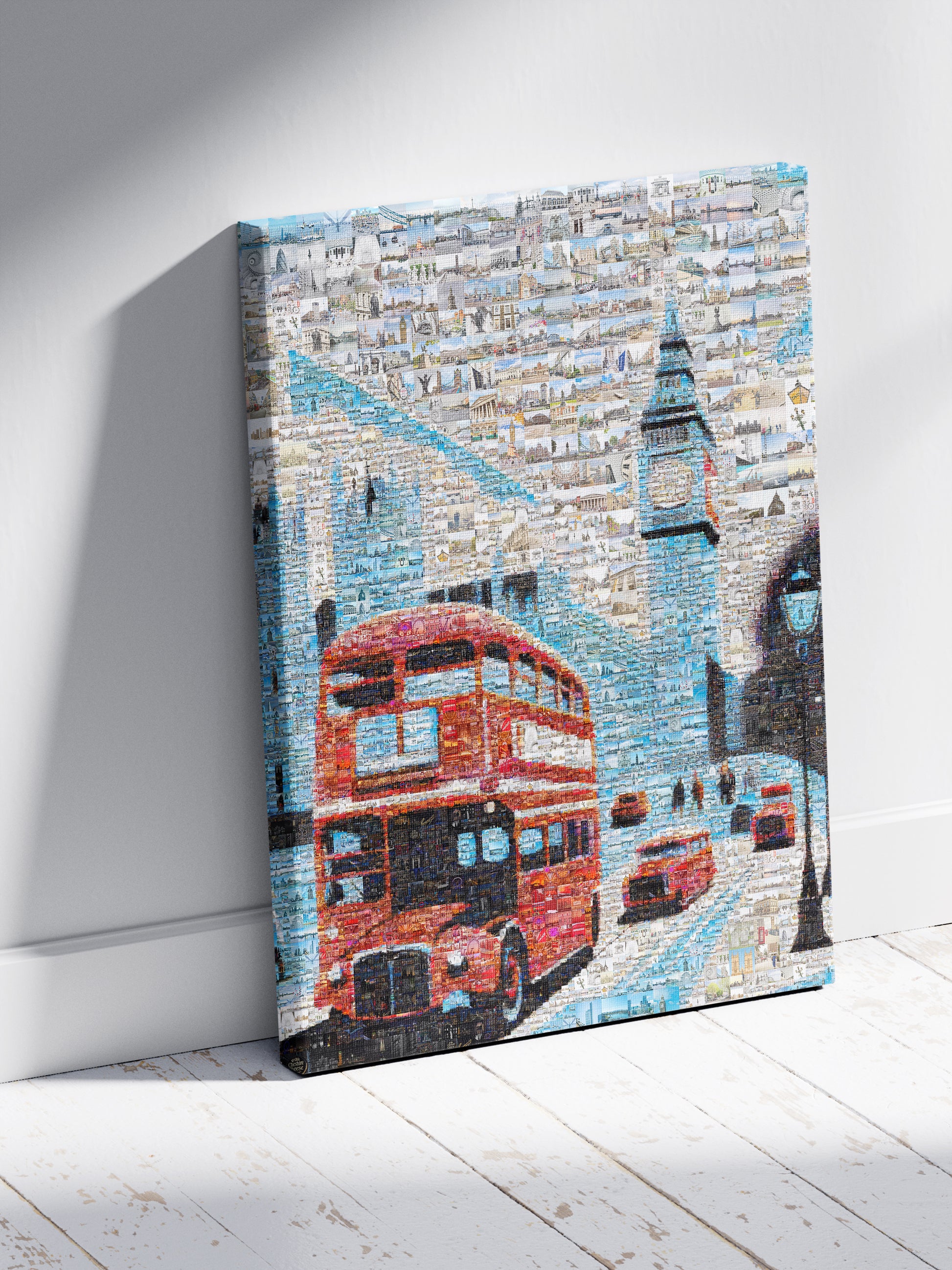 Stunning London Mosaic Art: Iconic Red Bus & Landmark Collage for Home Decor AtelierMosaics