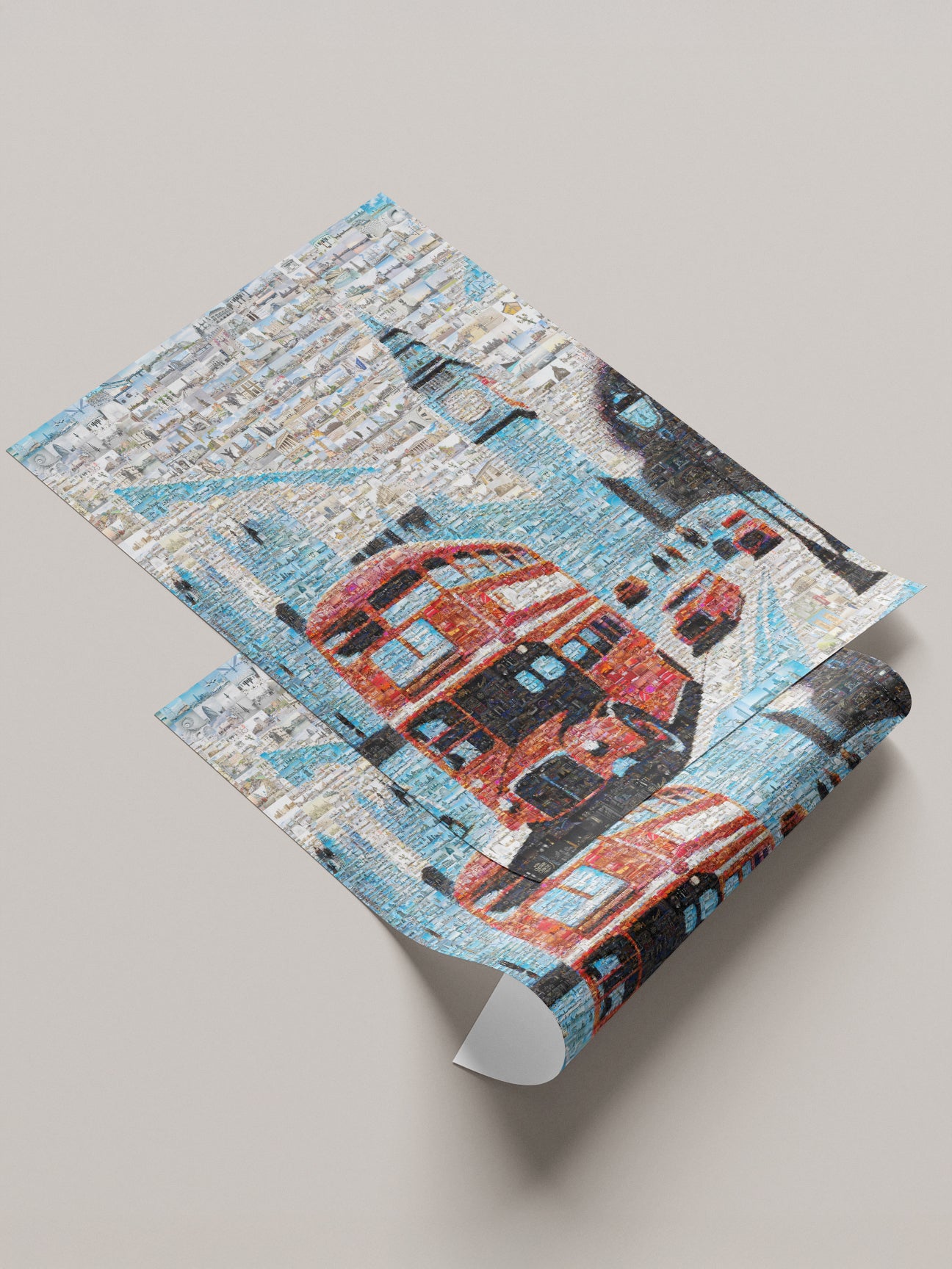 Stunning London Mosaic Art: Iconic Red Bus & Landmark Collage for Home Decor AtelierMosaics