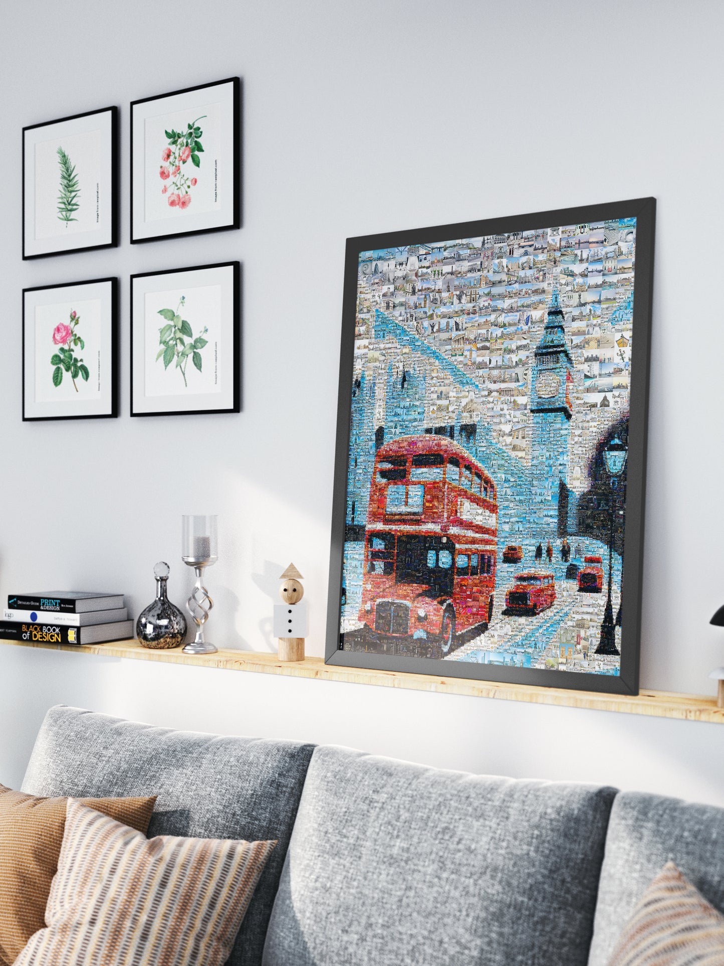 Stunning London Mosaic Art: Iconic Red Bus & Landmark Collage for Home Decor AtelierMosaics