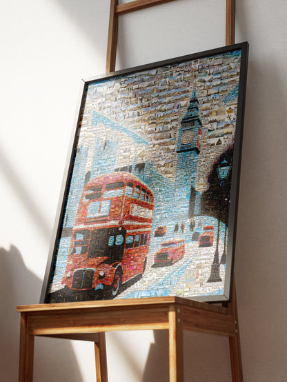 Stunning London Mosaic Art: Iconic Red Bus & Landmark Collage for Home Decor AtelierMosaics