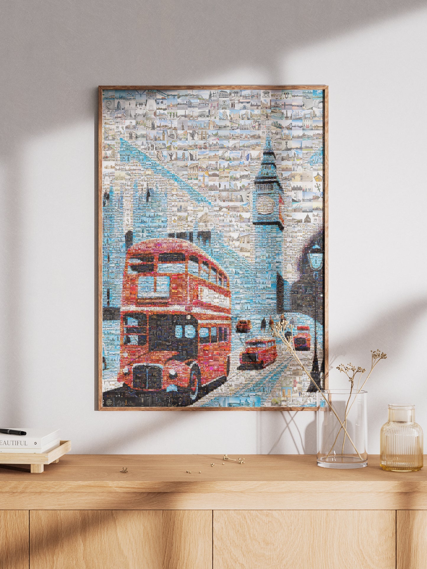 Stunning London Mosaic Art: Iconic Red Bus & Landmark Collage for Home Decor AtelierMosaics