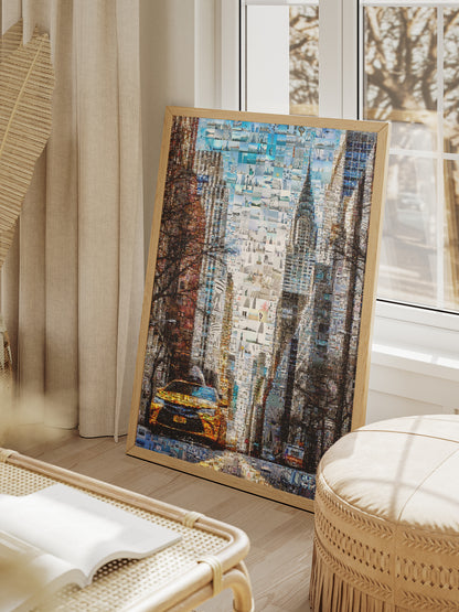 Stunning New York City Mosaic Artwork - Unique Urban Art Print for Home or Office Decor AtelierMosaics