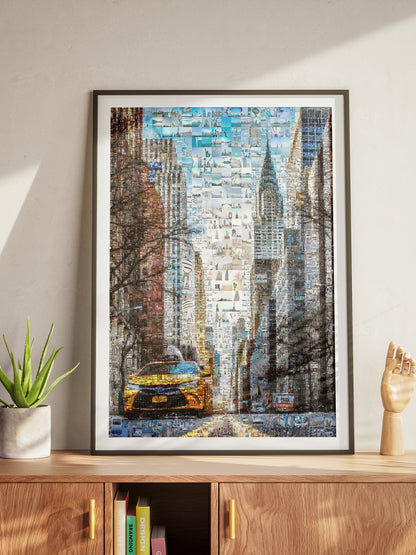Stunning New York City Mosaic Artwork - Unique Urban Art Print for Home or Office Decor AtelierMosaics