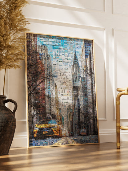 Stunning New York City Mosaic Artwork - Unique Urban Art Print for Home or Office Decor AtelierMosaics