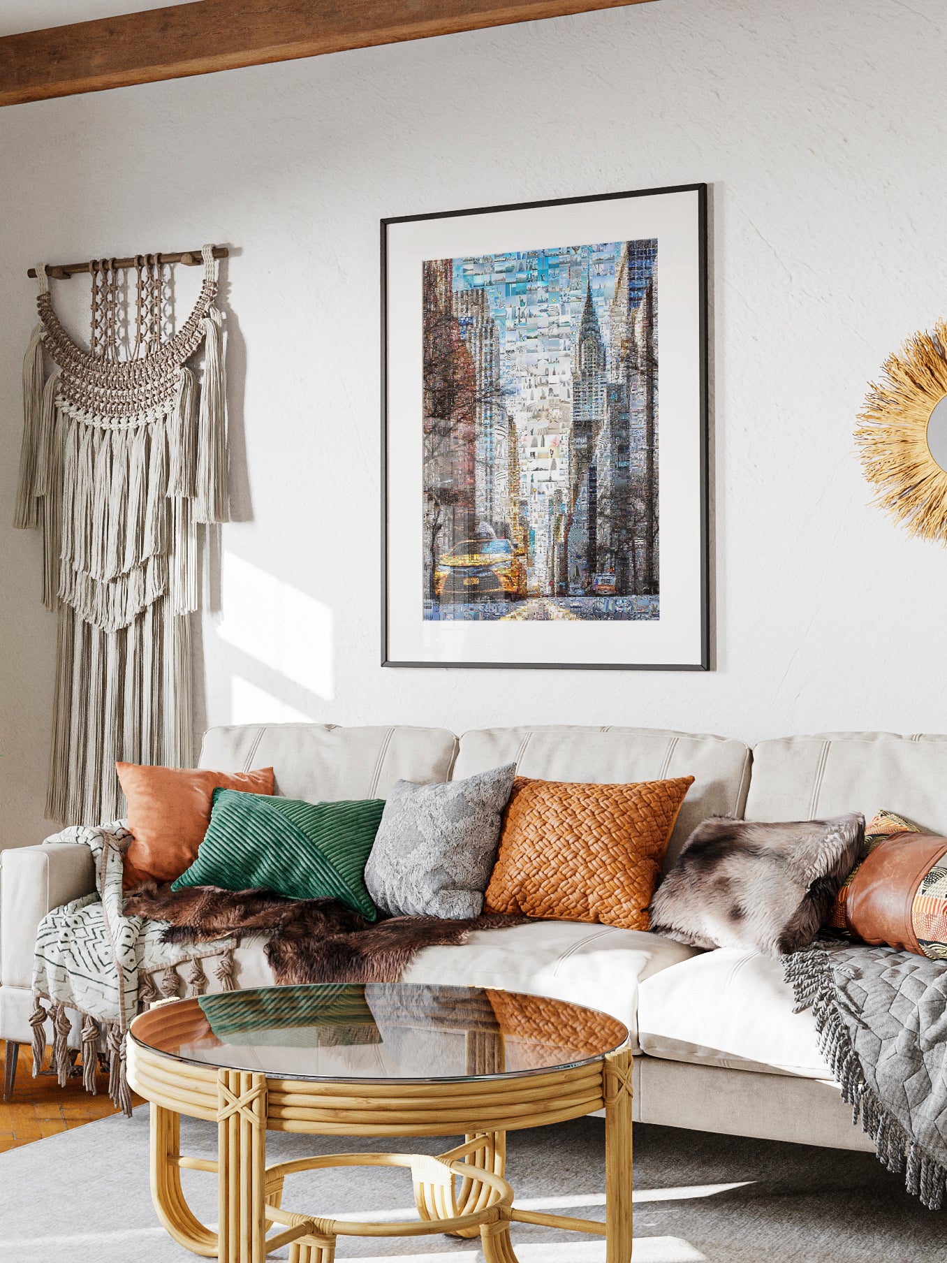 Stunning New York City Mosaic Artwork - Unique Urban Art Print for Home or Office Decor AtelierMosaics