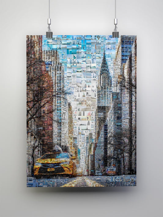 Stunning New York City Mosaic Artwork - Unique Urban Art Print for Home or Office Decor
