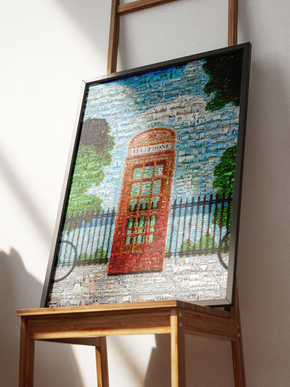 London Mosaic Art: Iconic Red Telephone Box in Stunning Detail | Unique Wall Decor AtelierMosaics
