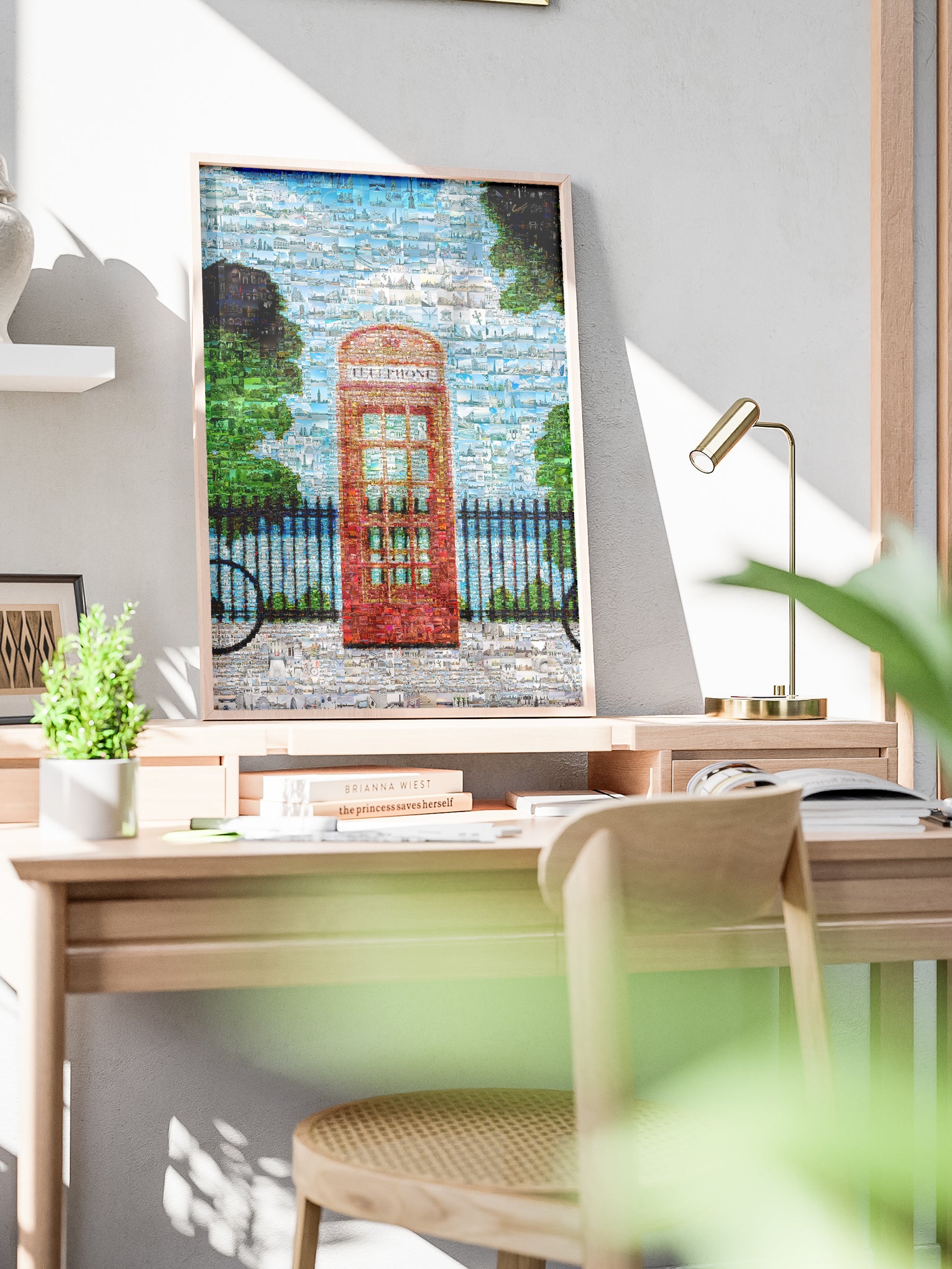 London Mosaic Art: Iconic Red Telephone Box in Stunning Detail | Unique Wall Decor AtelierMosaics