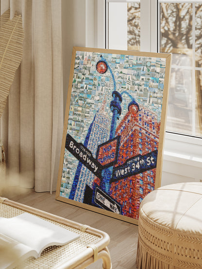 Stunning Mosaic Artwork of Broadway & West 34th St - Unique Urban Art for Home Decor AtelierMosaics