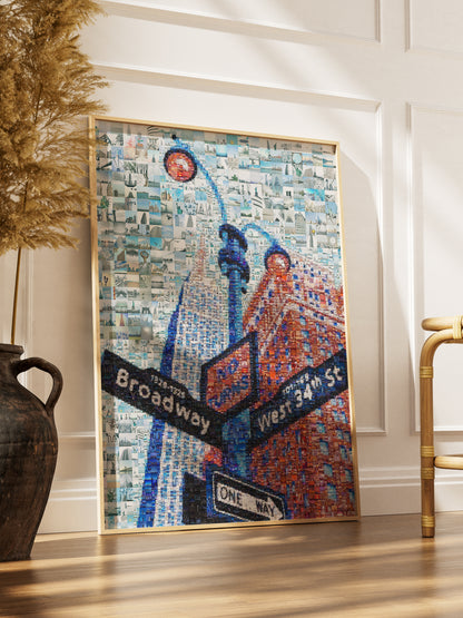 Stunning Mosaic Artwork of Broadway & West 34th St - Unique Urban Art for Home Decor AtelierMosaics